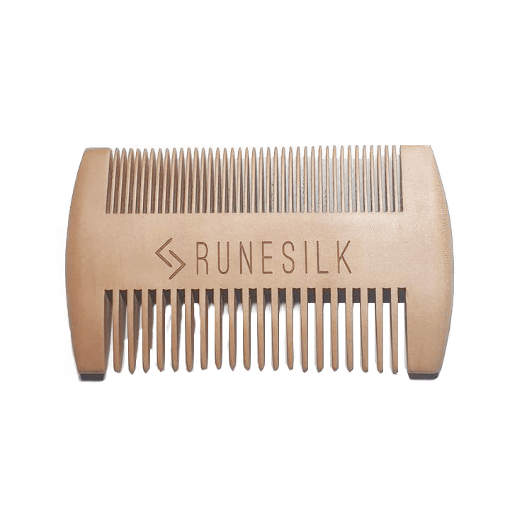 RUNESILK Beard and Moustache Peach Wood Comb