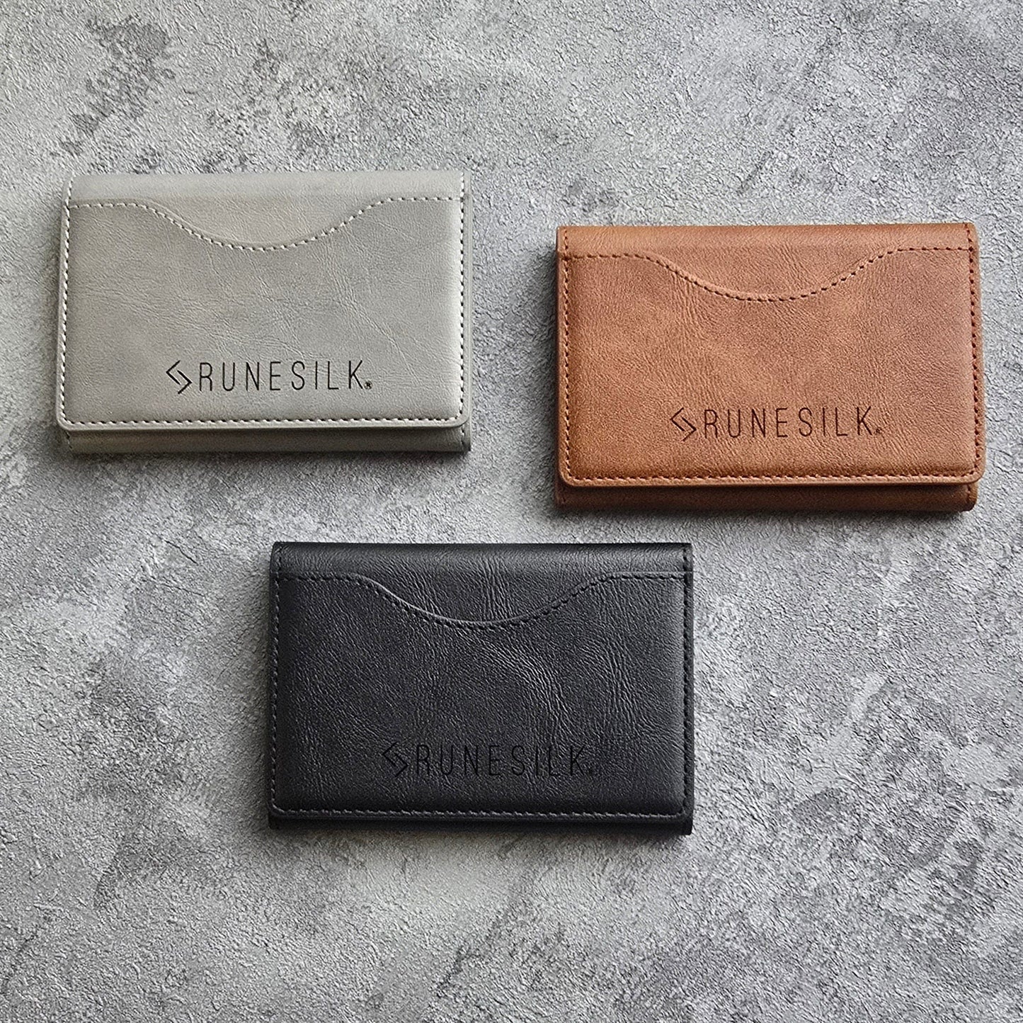 RUNESILK Leather Mag Safe Card Wallet