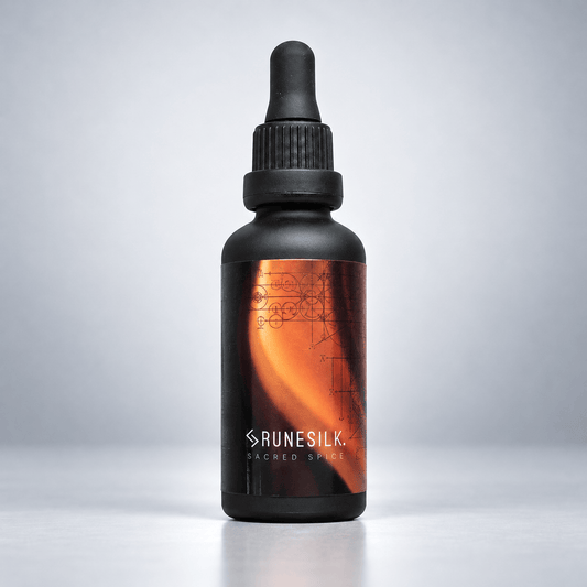 Sweet Orange, Frankincense, Myrrh, Patchouli &amp; Black Pepper, Cinnamon & Sandalwood Sacred Spice Beard Oil