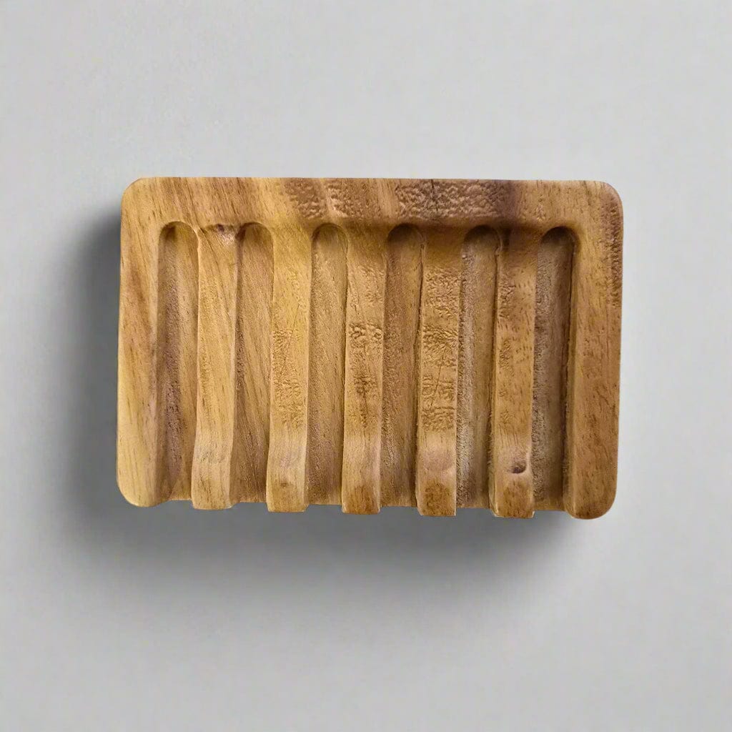 RUNESILK Teak Wooden Soap Saver Dish